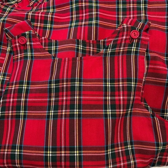 FUNTASIA TOO Tartan Plaid Christmas Santa Ruffle Sleeveless Dress Size 5 - Picture 6 of 8